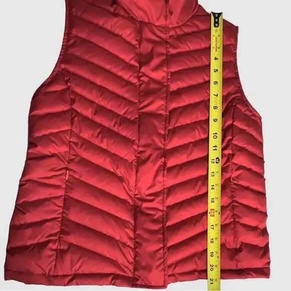 Talbots Petites Quilted Chevron Down Puffer Vest Women's MP Zip Snaps Pockets - Picture 6 of 9